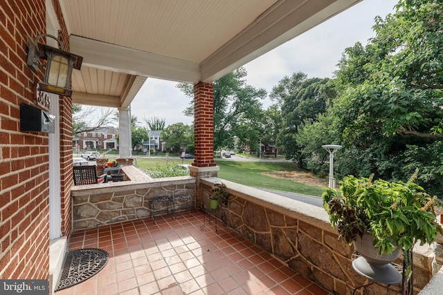 view of patio / terrace featuring covered porch