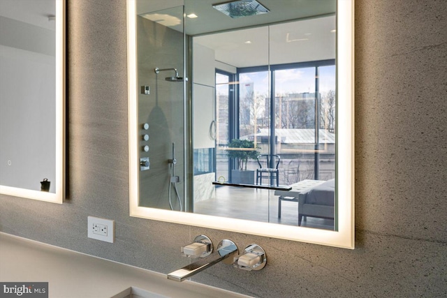 interior details featuring decorative backsplash