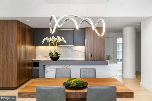 dining area featuring light hardwood / wood-style flooring