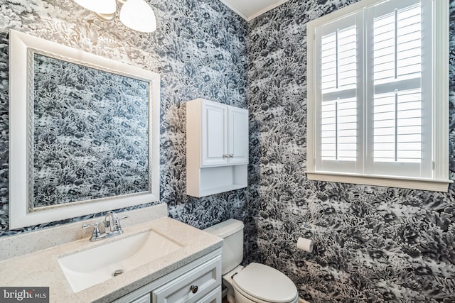 bathroom with vanity and toilet