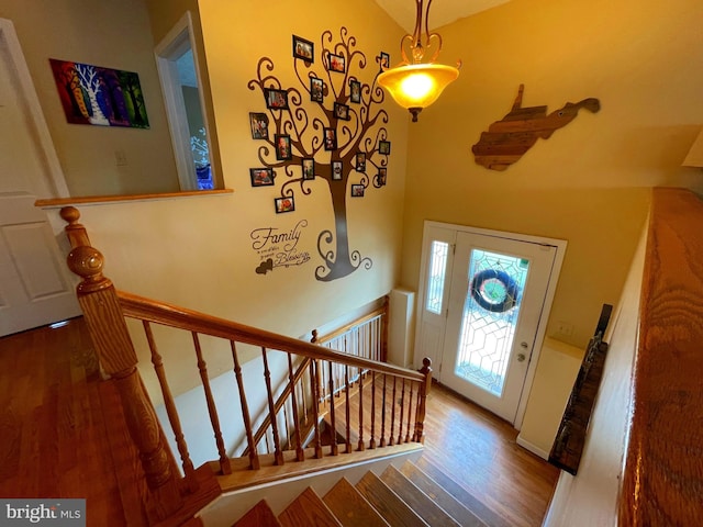 foyer entrance featuring hardwood / wood-style floors