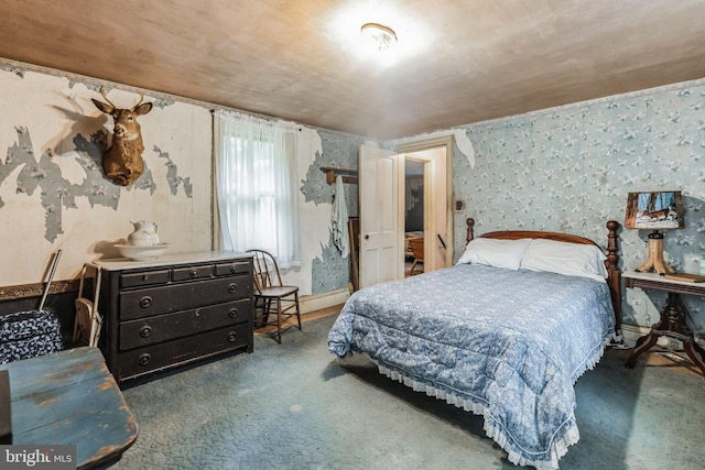 1757 Shadyside Rd, Downingtown, PA 19335 - bedroom with wallpapered walls and carpet flooring