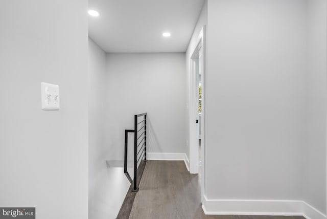 hall featuring dark hardwood / wood-style flooring