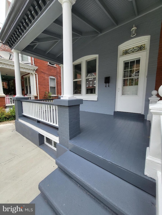 view of patio with covered porch