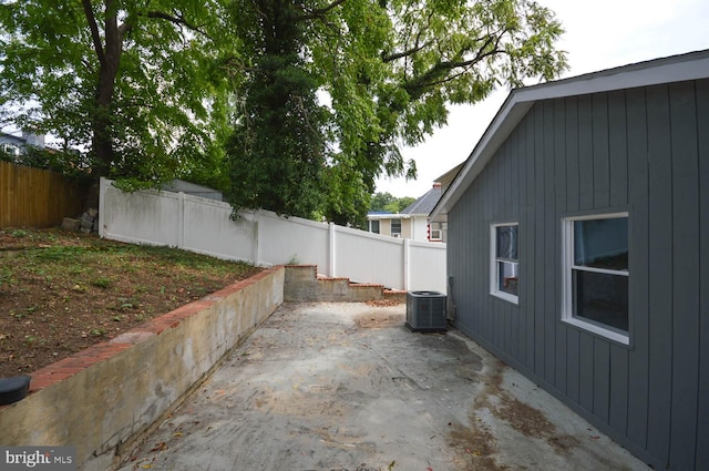 view of patio with central AC unit