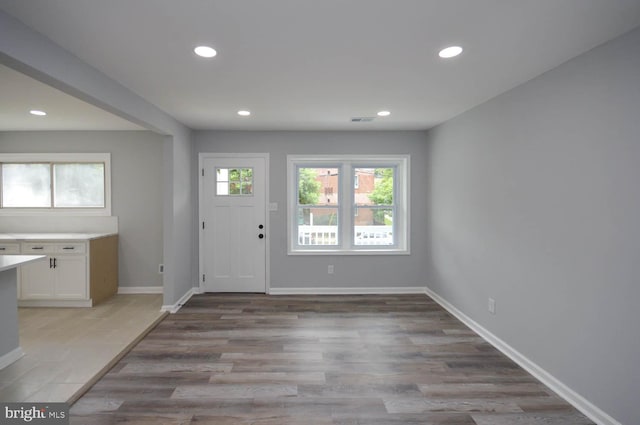 entrance foyer with wood-type flooring