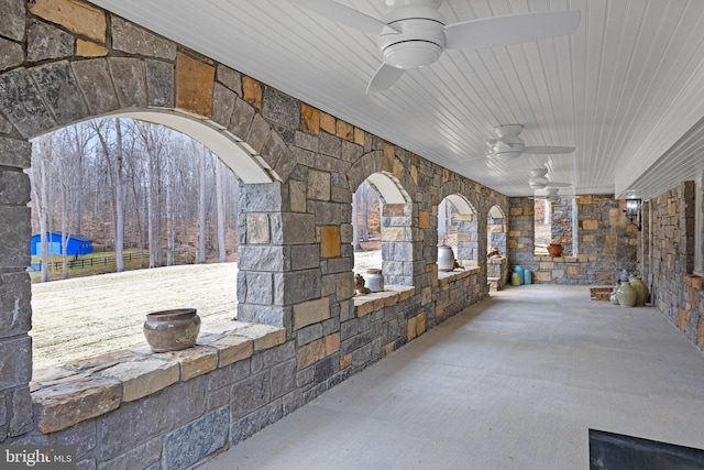 view of patio with ceiling fan