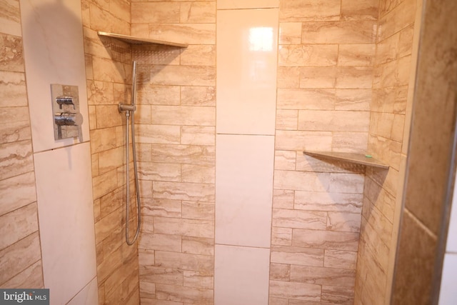 room details with a tile shower