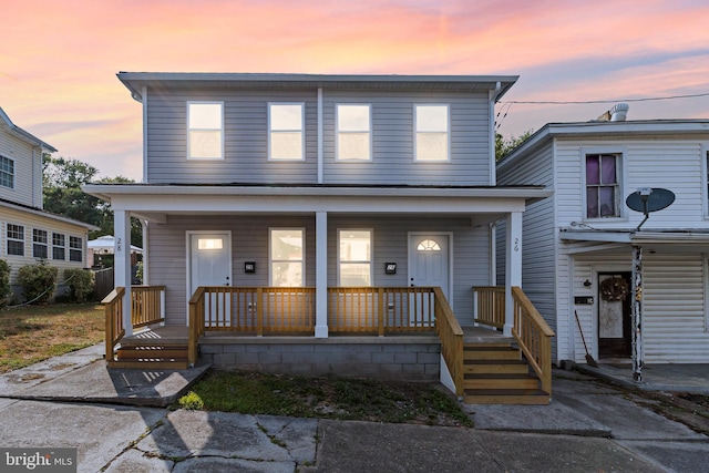 view of front of house with covered porch