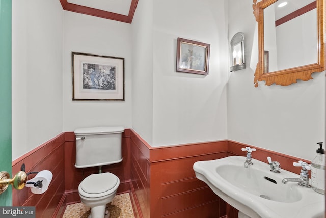 bathroom with sink and toilet