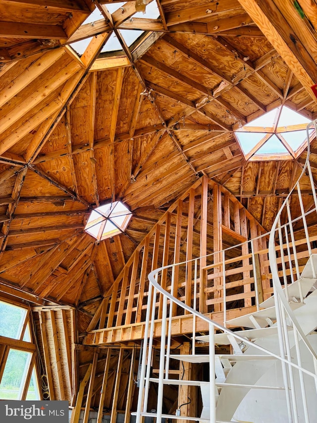 view of unfinished attic