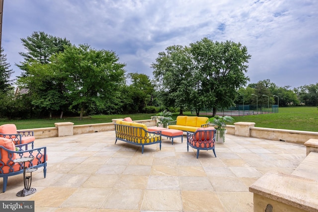 view of patio / terrace featuring an outdoor hangout area