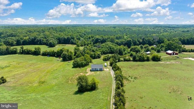 bird's eye view with a rural view