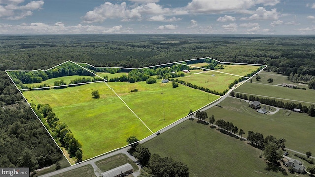 bird's eye view with a rural view