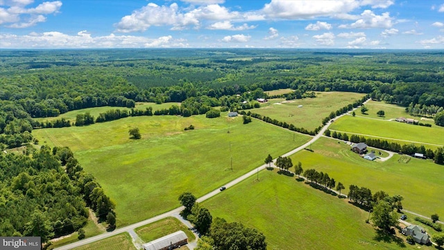 bird's eye view featuring a rural view