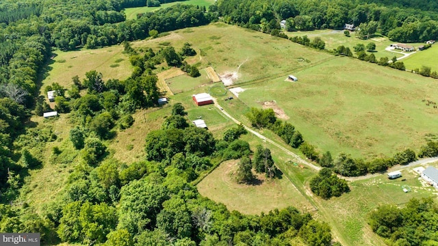 bird's eye view featuring a rural view