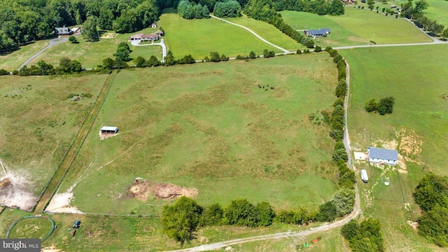 aerial view featuring a rural view