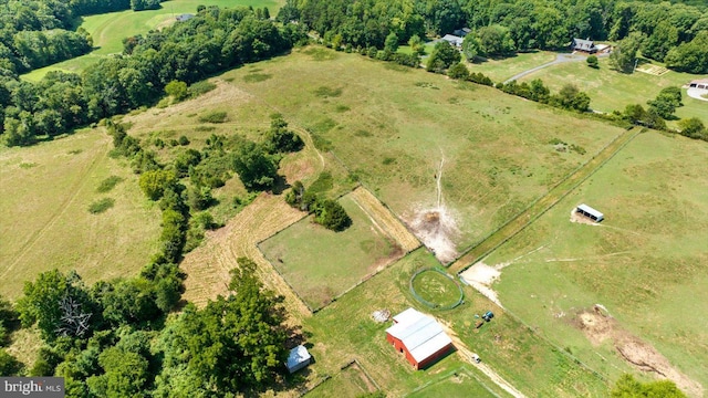 drone / aerial view with a rural view