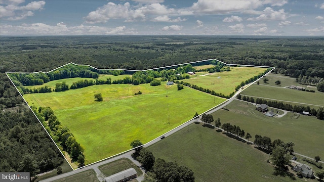 aerial view with a rural view