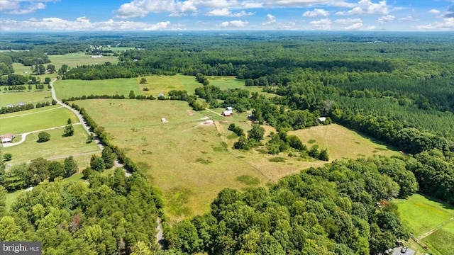 bird's eye view with a rural view