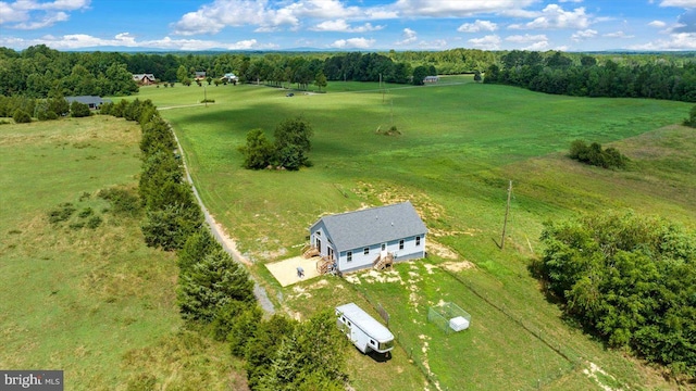 drone / aerial view with a rural view