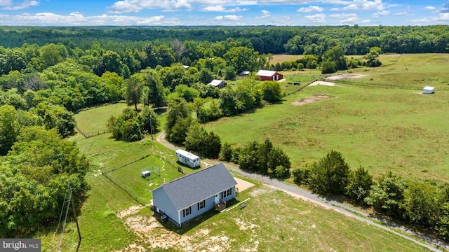 bird's eye view featuring a rural view