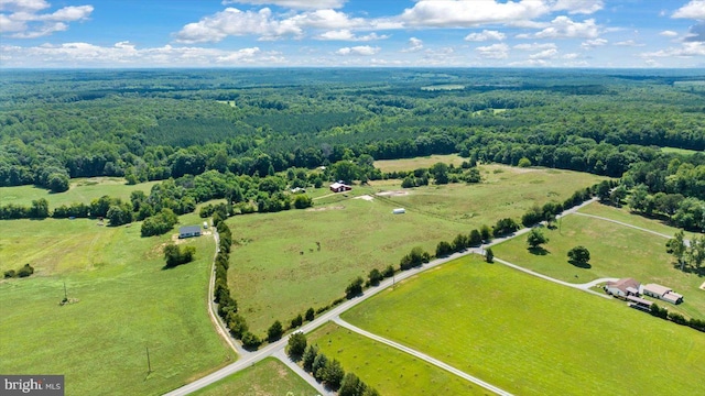 aerial view featuring a rural view