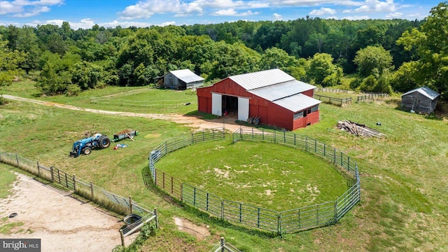 aerial view featuring a rural view