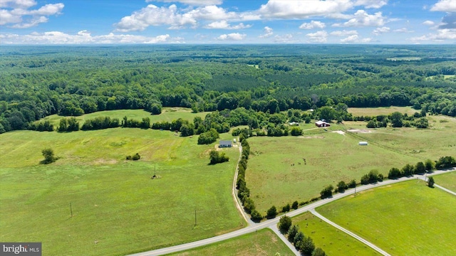 aerial view with a rural view