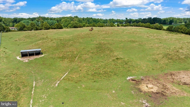 aerial view with a rural view