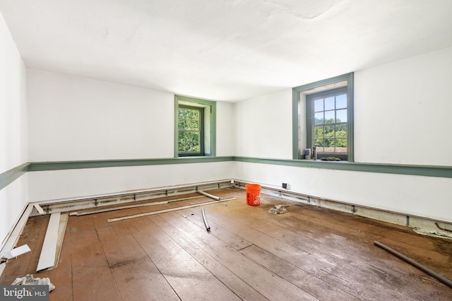 unfurnished room with wood-type flooring and plenty of natural light