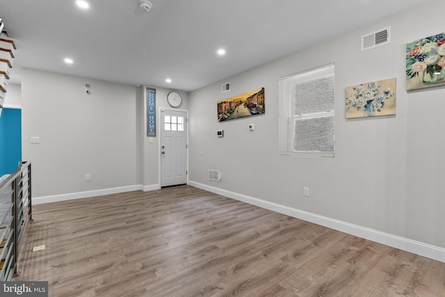 entryway with light wood-type flooring