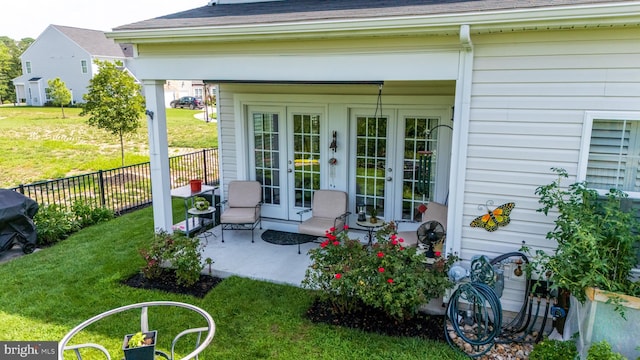 exterior space with french doors