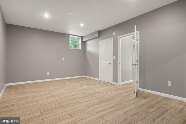 empty room featuring light wood-type flooring