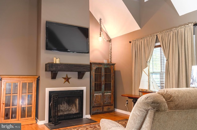 living room featuring light wood-type flooring