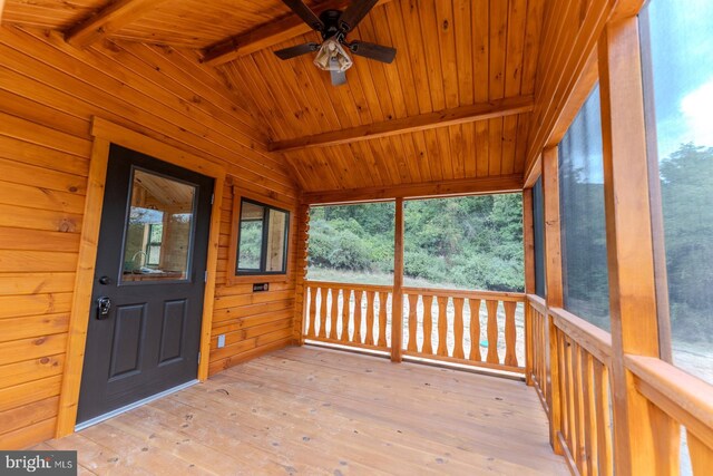 view of sauna featuring wood finished floors