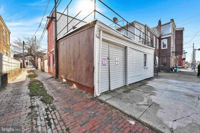 view of garage