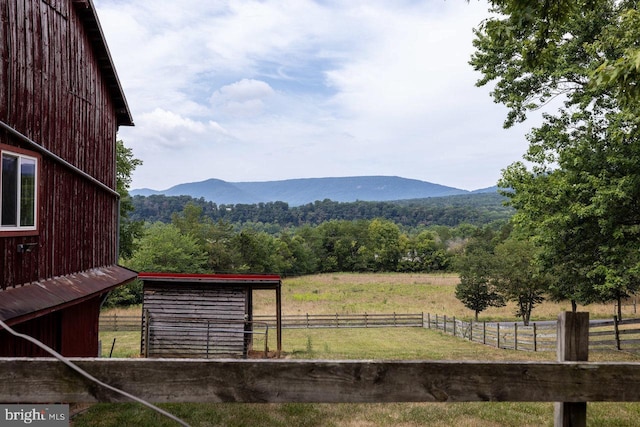 mountain view with a rural view