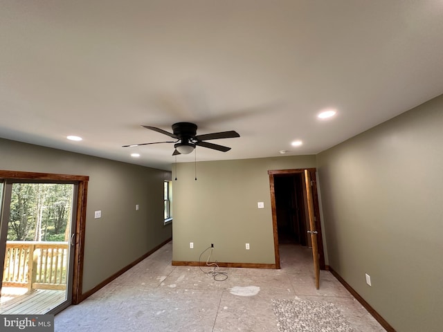 spare room featuring ceiling fan