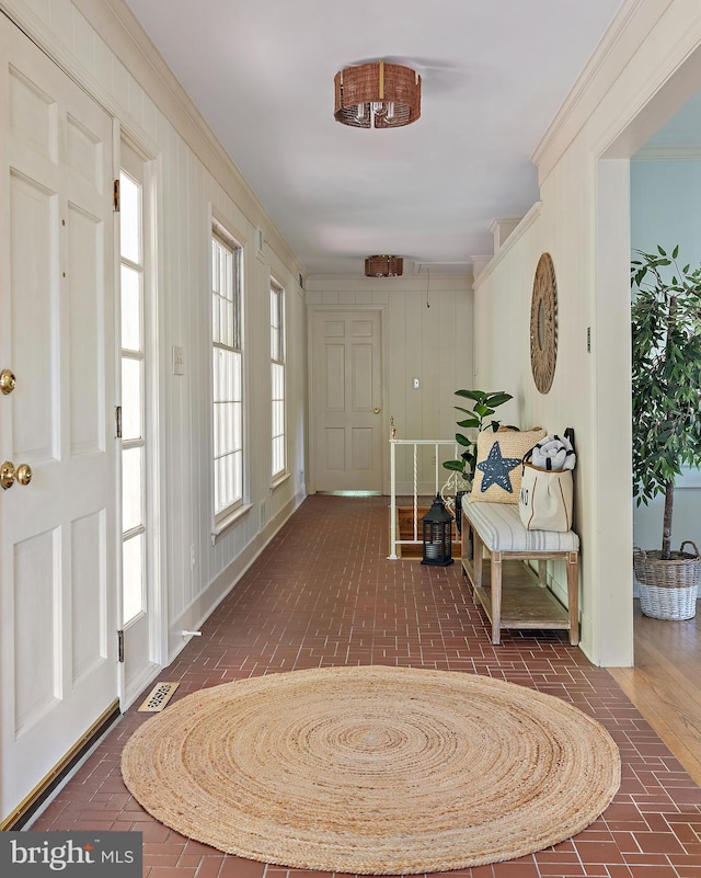 entryway with ornamental molding