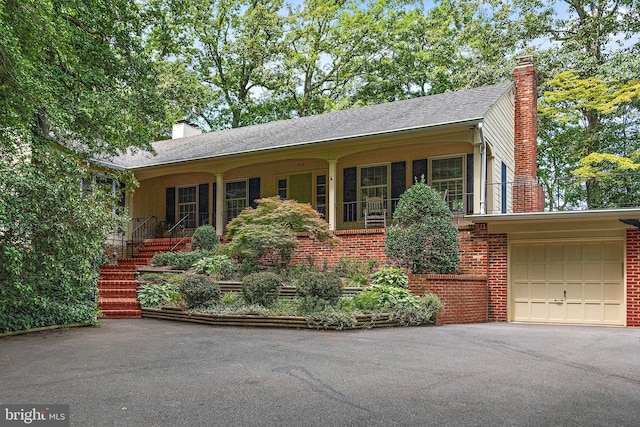 single story home with a garage