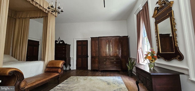 interior space featuring dark wood-type flooring