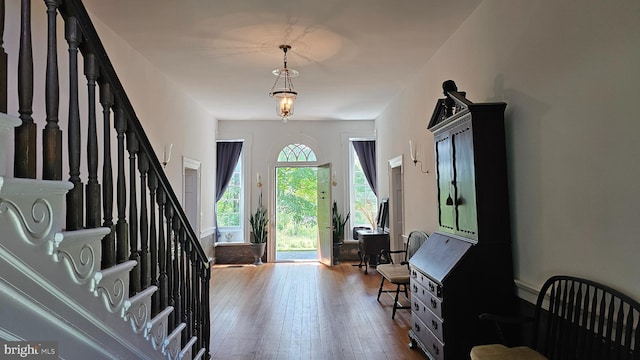 entrance foyer featuring hardwood / wood-style flooring