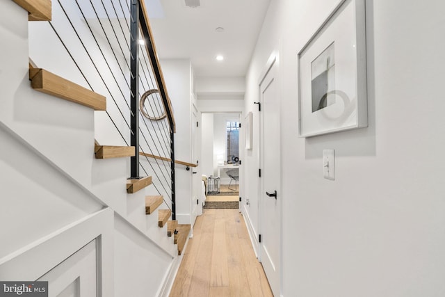 hall featuring light hardwood / wood-style floors