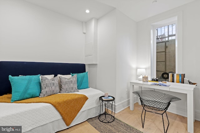 bedroom featuring light hardwood / wood-style flooring