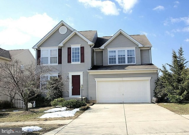 view of front of house with a garage