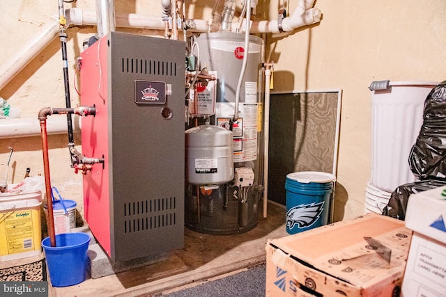 utilities with water heater and heating unit