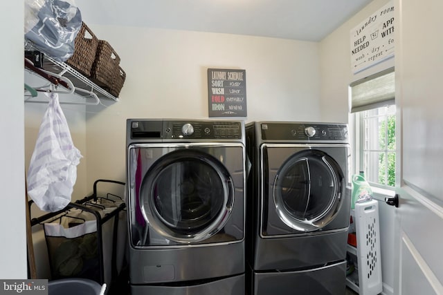 laundry area featuring washer and dryer