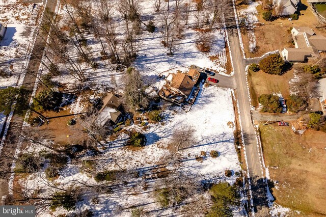 view of snowy aerial view