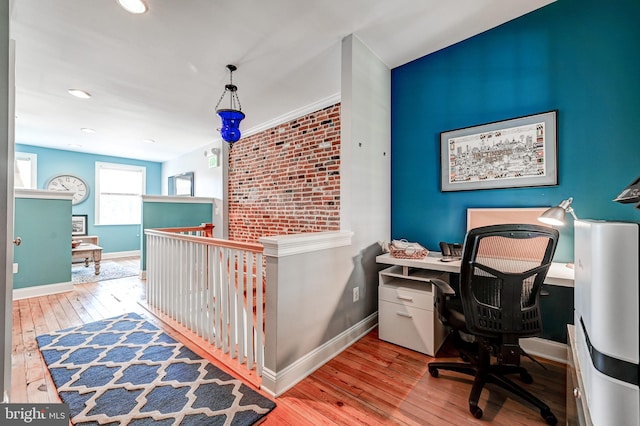 office featuring light hardwood / wood-style floors